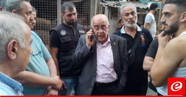 يمق تفقد أضرار حريق سوق الخضار القديم في التبانة وناشد التعويض على المتضررين