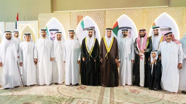 سعود بن صقر وراشد بن سعود المعلا يحضران أفراح القاسمي والهاجري