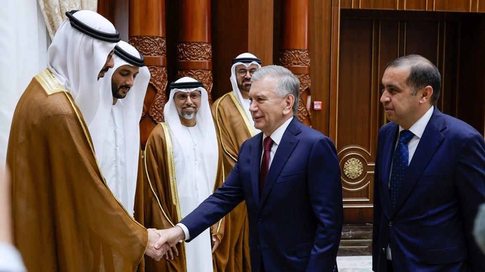 حمدان بن محمد ورئيس أوزبكستان يبحثان تعزيز علاقات الشراكة والتعاون