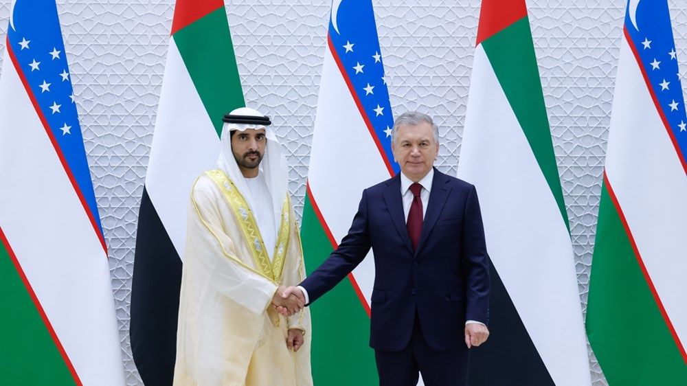 حمدان بن محمد ورئيس أوزبكستان يبحثان تعزيز علاقات الشراكة والتعاون