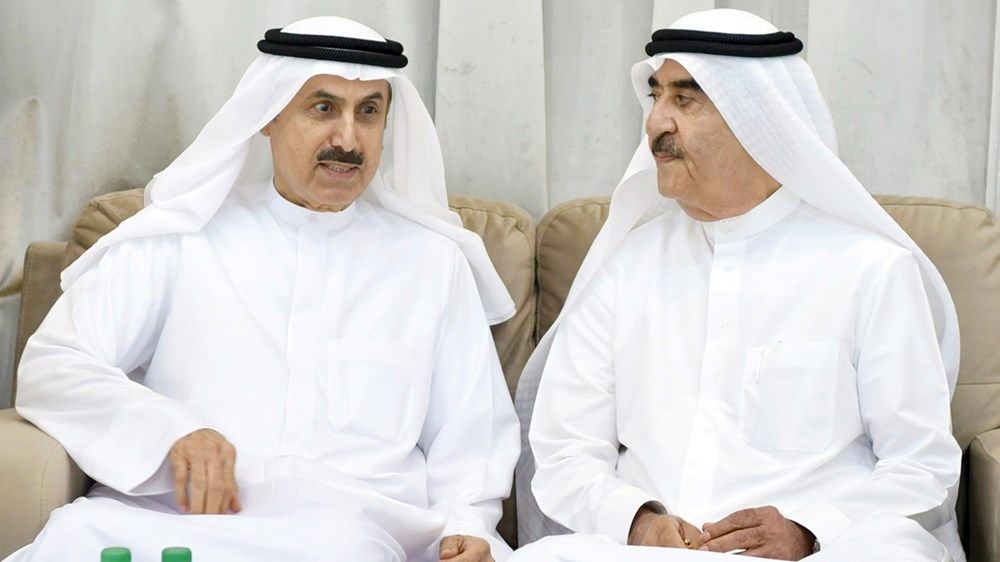 محمد بن راشد والشيوخ يعزون حاكم أم القيوين في وفاة عبدالله المعلا