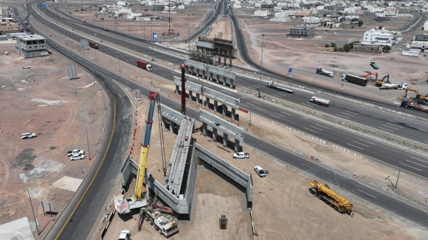 إنجاز 61% من تقاطع الأمير نايف مع الدائري الثالث بالمدينة المنورة