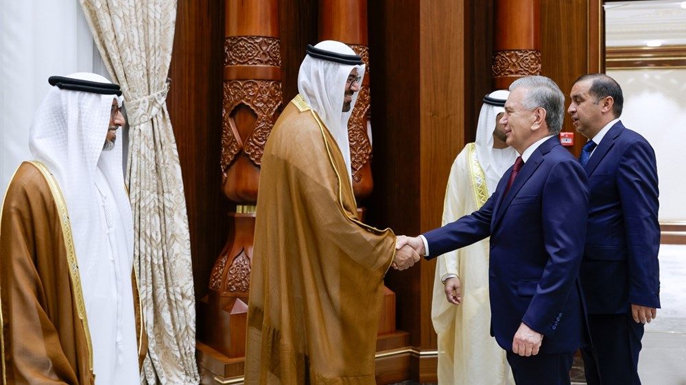 حمدان بن محمد ورئيس أوزبكستان يبحثان تعزيز علاقات الشراكة والتعاون