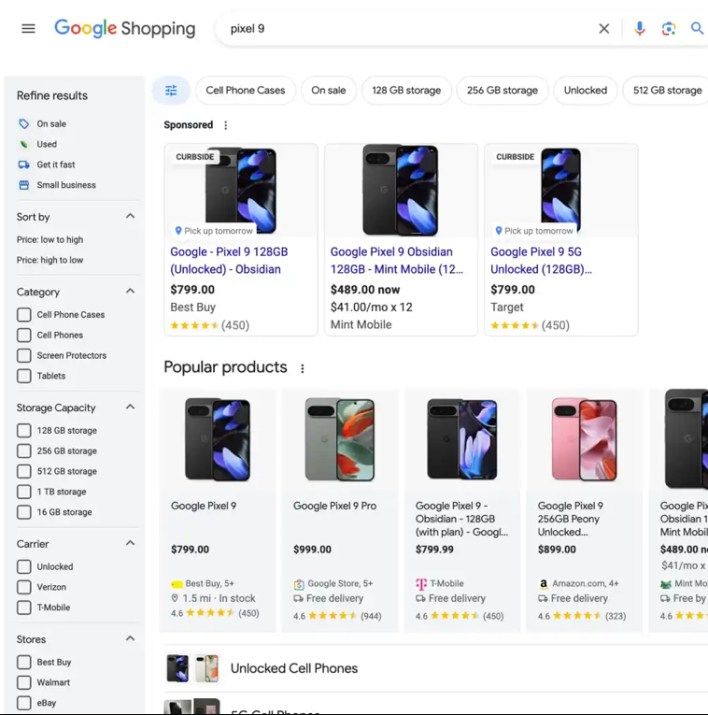 تكنولوجيا: تصميم جديد لـ Google Shopping يبدو مختلف تمامًا عن البحث