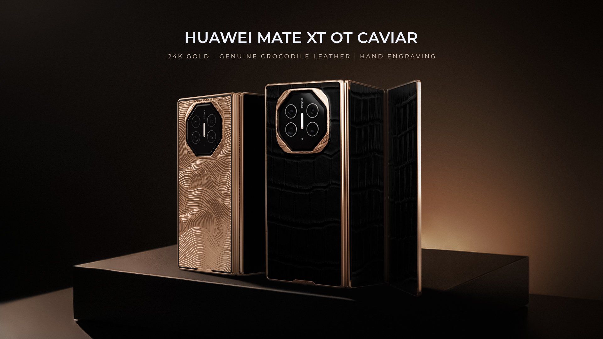 تكنولوجيا: ‏Caviar تكشف عن هاتف Huawei Mate XT Ultimate المخصص المصنوع من الذهب عيار 24 قيراط مع جلد التمساح