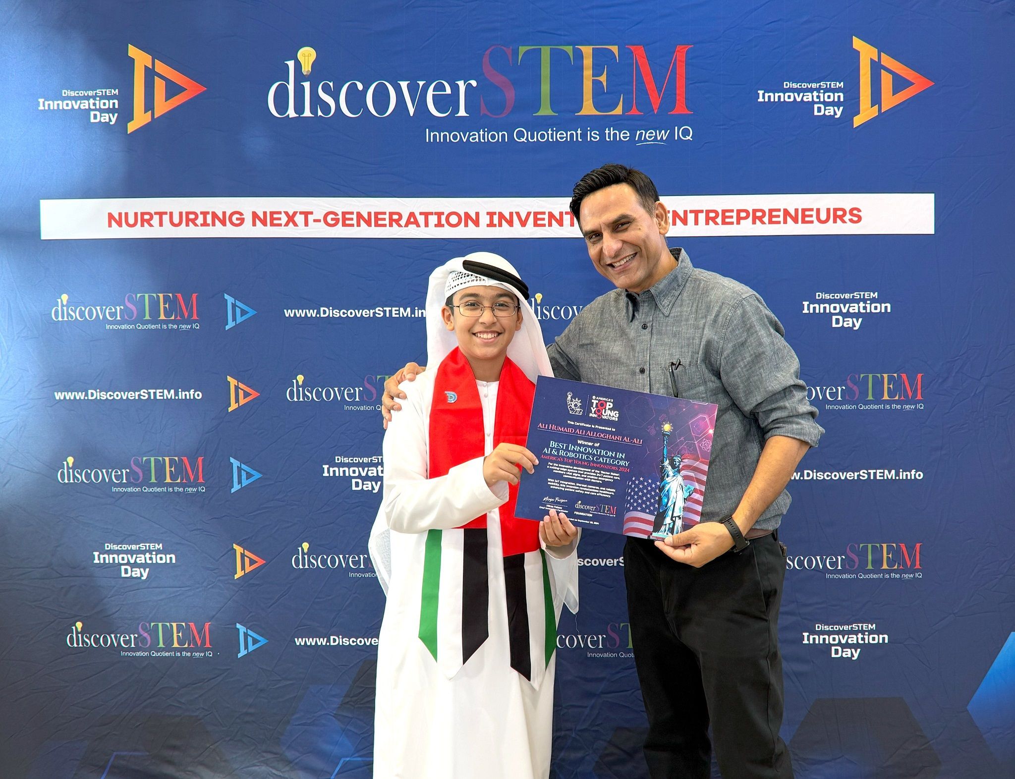 الامارات | الطالب الإماراتي علي اللوغاني يحصد جائزة أفضل ابتكار في الروبوتات والذكاء الاصطناعي في الولايات المتحدة