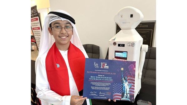 الطالب الإماراتي علي اللوغاني يحصد جائزة أفضل ابتكار بمجال الروبوتات في الولايات المتحدة