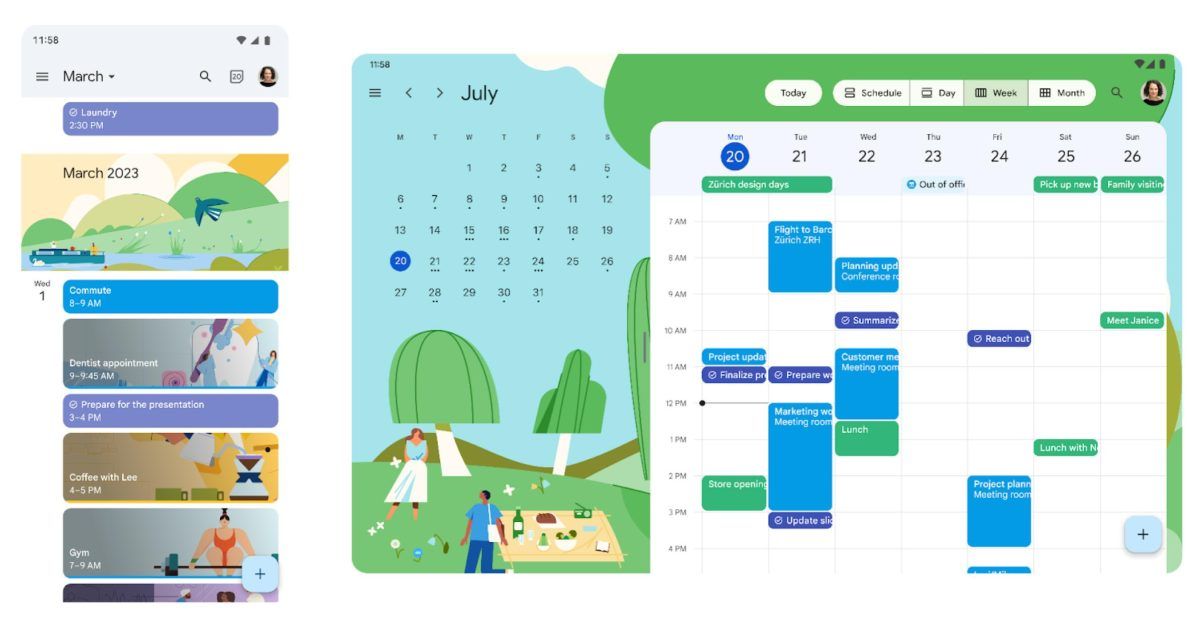 تكنولوجيا: طرح الرسوم التوضيحية الجديدة لتقويم جوجل مع الوضع الداكن