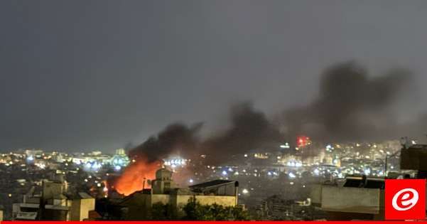 الطيران الاسرائيلي يشن غارات على الضاحية الجنوبية في الرويس والجاموس واندلاع حريق في المكان
