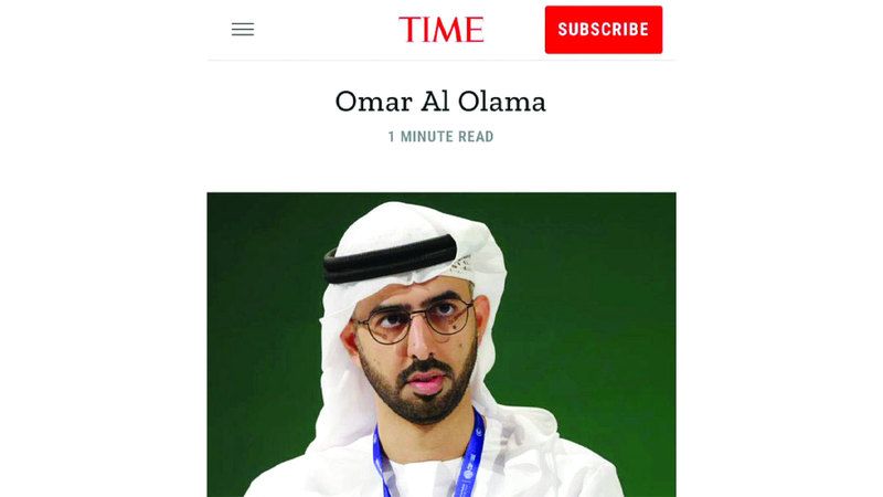 الامارات | محمد بن راشد: نفخر باختيار عمر العلماء في قائمة TIME 100 Next