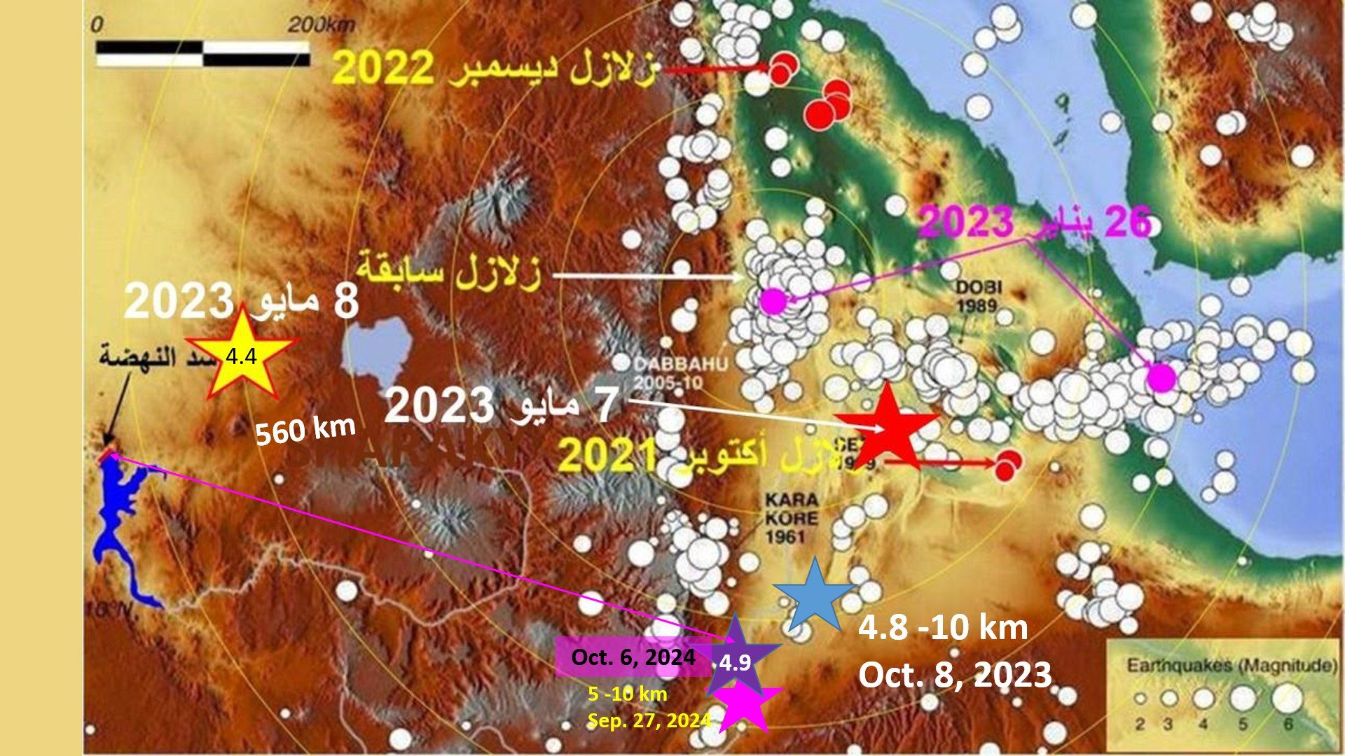 عباس شراقي : زلزال خامس خلال 10 أيام بقوة 4.9 درجة فى إثيوبيا