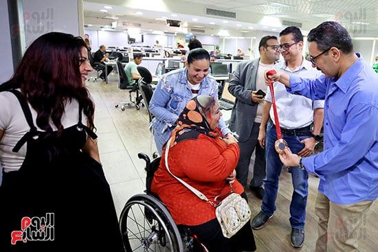 زغرودة الفرحة.. نادية فكرى تحتفل بذهبية باريس فى صالة الخليج 365 (فيديو)