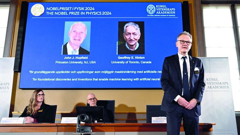 الامارات | جائزة نوبل للفيزياء تذهب إلى رائدين في «التعلّم الآلي»