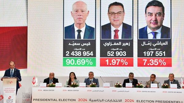 إعلان النتائج النهائية بفوز الرئيس التونسي بولاية ثانية