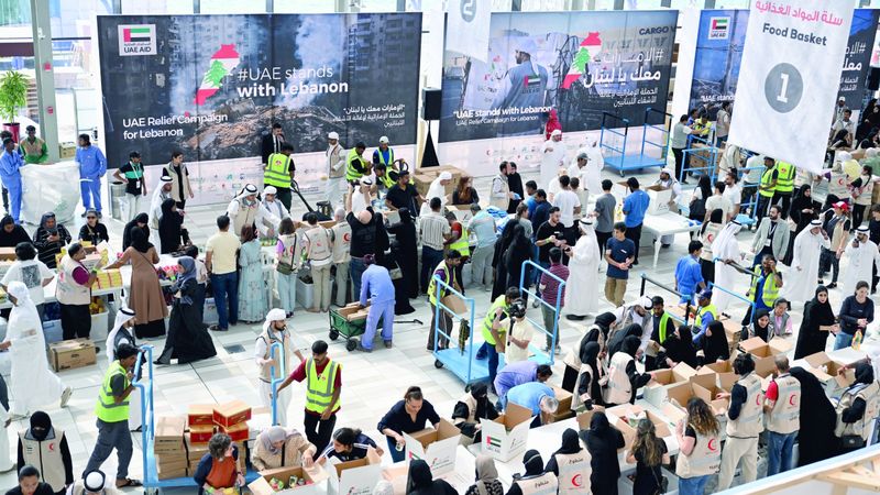 الامارات | خلال أسبوعها الأول..."الإمارات معك يا لبنان" تجمع 110 ملايين درهم لدعم الاستجابة الإنسانية