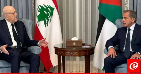 رئيس الوزراء الاردني يستقبل ميقاتي في مقر رئاسة الحكومة