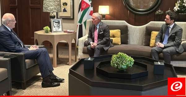 ملك الاردن استقبل ميقاتي في قصر الحسينية في عمان بحضور ولي العهد