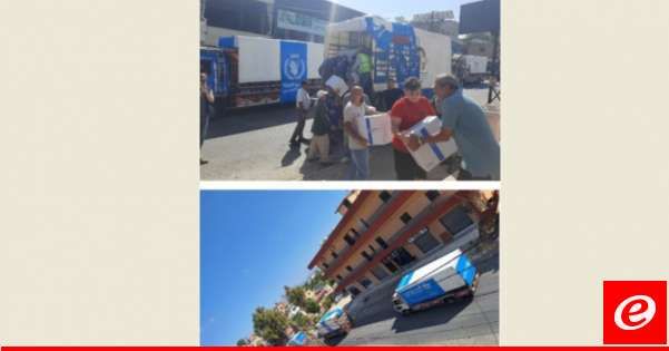 قافلة مساعدات من 12 شاحنة وصلت إلى مرجعيون والقليعة