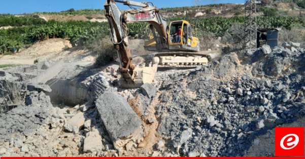 مصلحة الليطاني: مباشرة صيانة الناقل الرئيسي لمشروع ري القاسمية ورأس العين في أرزي المتضرر من العدوان