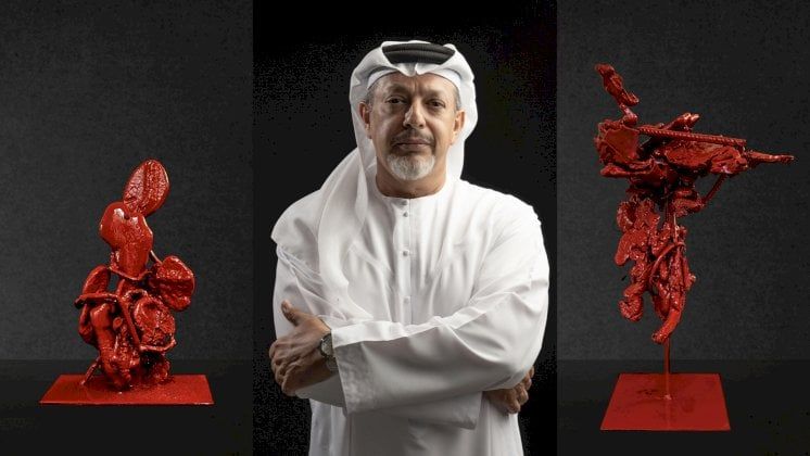 بعد احتراق أعماله: الفنان الإماراتي جلال لقمان يعود بمعرض في دبي