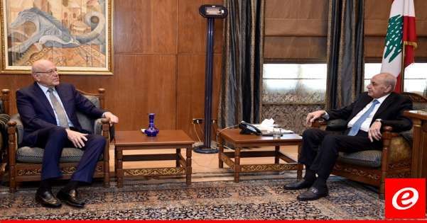 بري تابع مع ميقاتي والسفير الفرنسي التطورات السياسية والأمنية والتقى مدير المخابرات