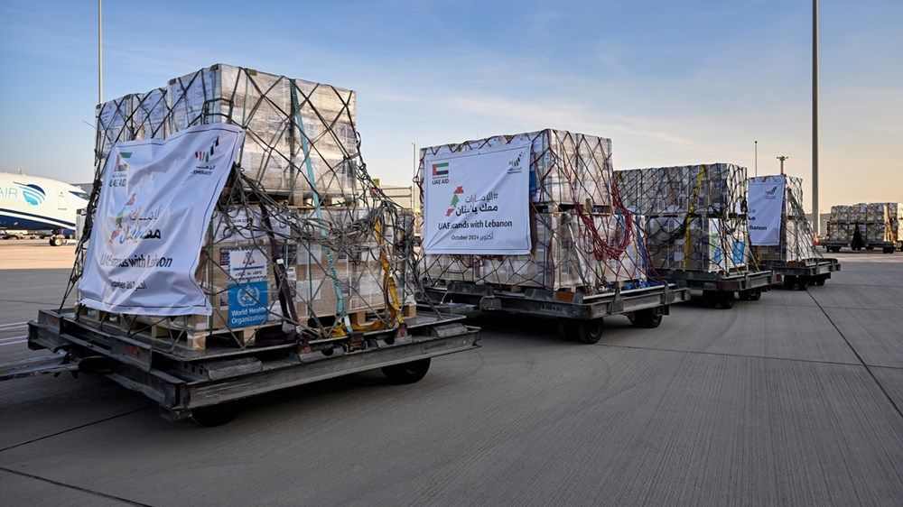 الإمارات تُرسل 3 طائرات مُحملة بـ 120 طناً من المساعدات دعماً للأشقاء اللبنانيين