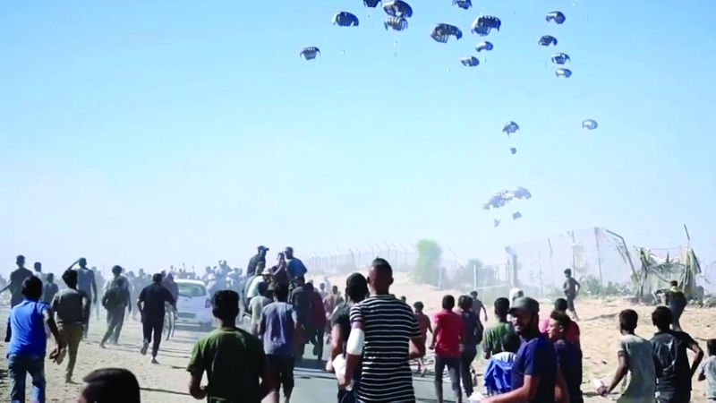 الامارات | «طيور الخير» تُسقط 80 طناً من المساعدات الغذائية والإغاثية لأهالي غزة