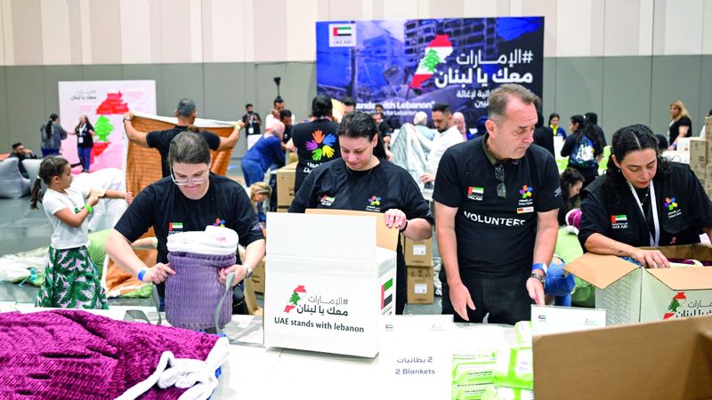 الامارات | «الإمارات معك يا لبنان» تجمع 250 طناً من المواد الإغاثية في إكسبو دبي