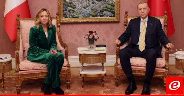 أردوغان أكد لميلوني ضرورة عمل المجتمع الدولي معا لوقف العدوان الإسرائيلي