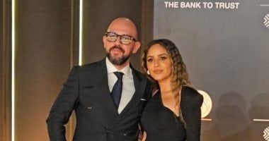 جميلة عوض وزوجها أحمد حافظ فى أول ظهور لهما بحفل هشام نزيه بمهرجان الجونة