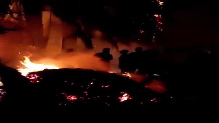 اندلاع حريق في أشجار وحشائش بكورنيش النيل بحلوان