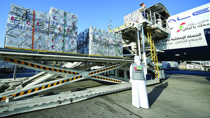 الامارات | الإمارات تُرسل طائرة الإغاثة الـ 15 إلى الأشقاء اللبنانيين