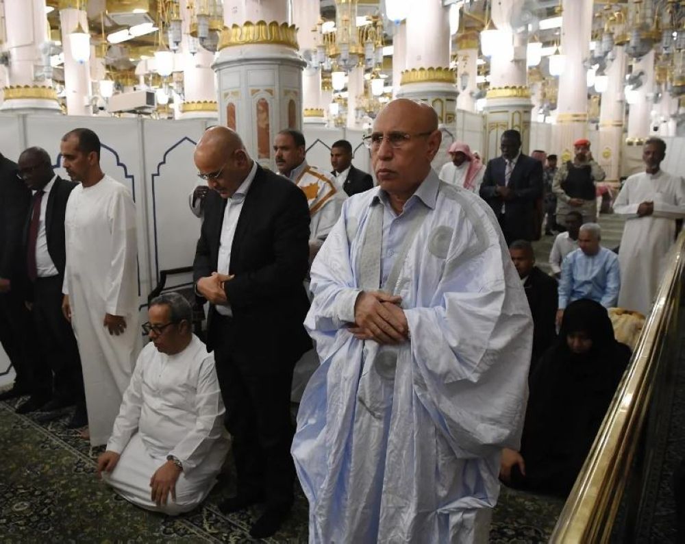 الرئيس الموريتاني يزور المسجد النبوي