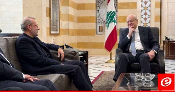 ميقاتي يلتقي لاريجاني في السراي الحكومي