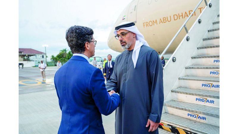 الامارات | نيابة عن رئيس الدولة في «قمة العشرين».. ولي عهد أبوظبي يصل إلى البرازيل