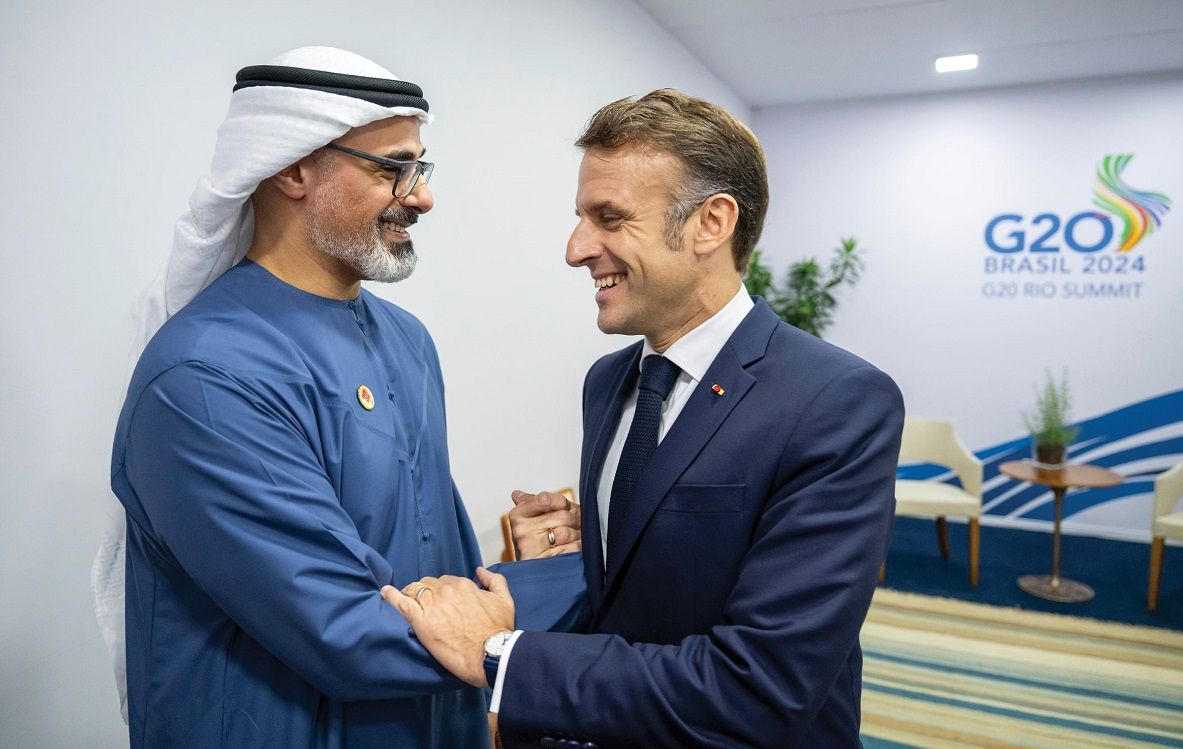 الامارات | ولي عهد أبوظبي يبحث تعزيز العلاقات الثنائية مع رئيس فرنسا على هامش أعمال قمة مجموعة الـ20