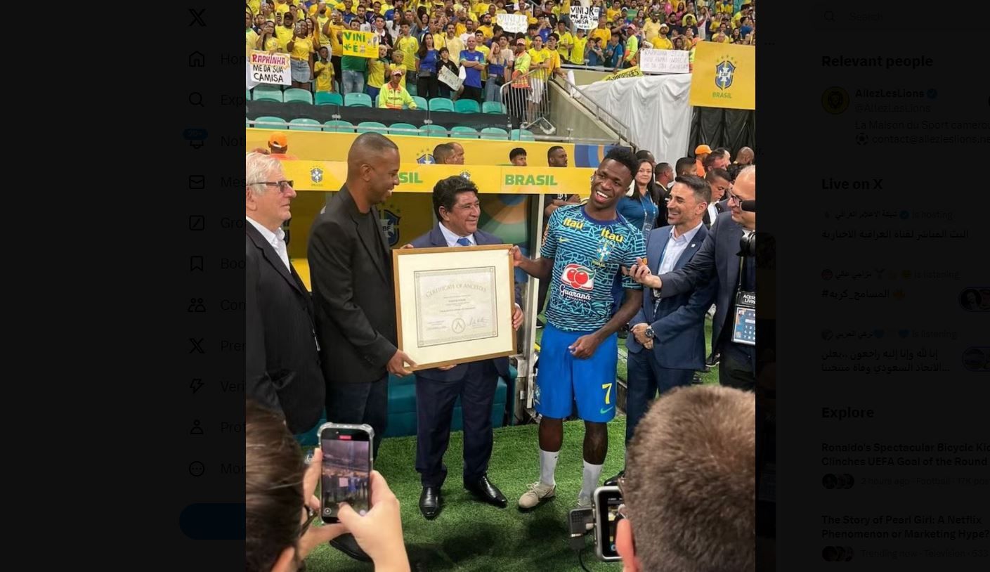 الامارات | فينيسيوس يتعرف على أصله.. ليس برازيلي وجذوره من هذا البلد