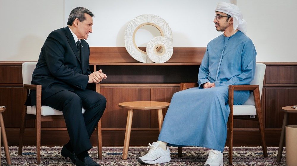 عبدالله بن زايد يستقبل نائب رئيس مجلس الوزراء وزير خارجية تركمانستان