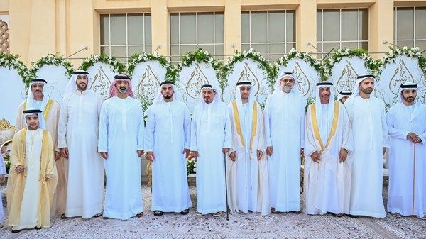 حاكم عجمان والشيوخ يحضرون أفراح النعيمي والمعلا