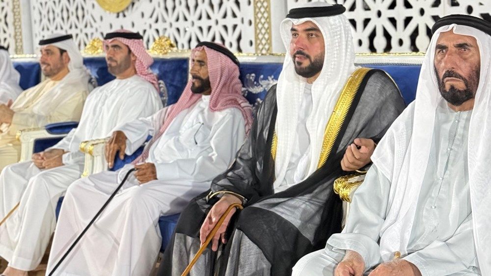 الشيوخ يحضرون حفل زفاف علي الشوز المهيري ويوسف بوالروغة الزعابي برأس الخيمة