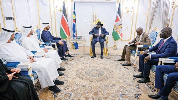 شخبوط بن نهيان يلتقي رئيسي أوغندا وجنوب السودان