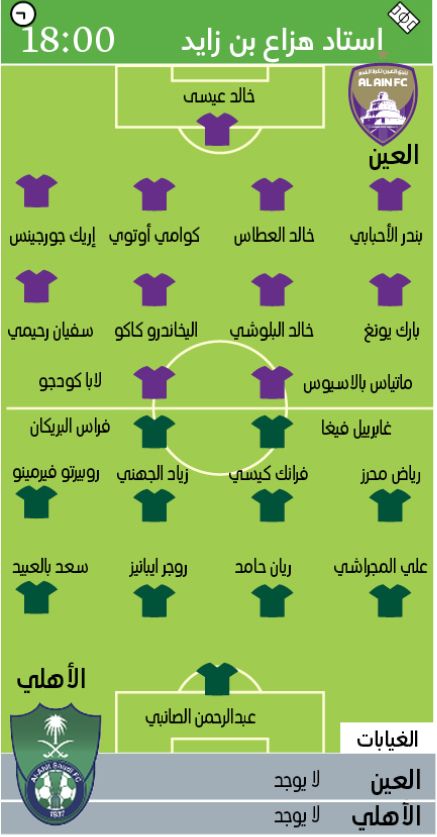 الامارات | العين يواجه أهلي جدة بخبرة وتكتيك جارديم