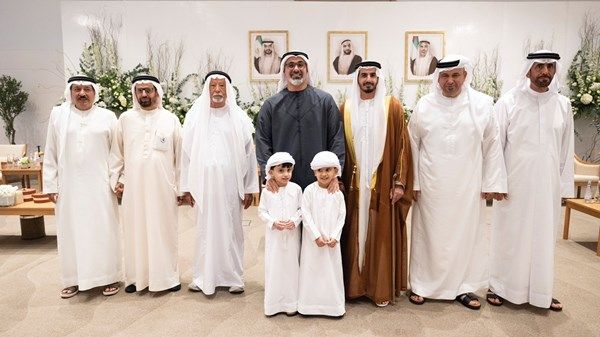 خالد بن محمد بن زايد يحضر حفل استقبال بمناسبة زفاف راشد علي راشد النعيمي