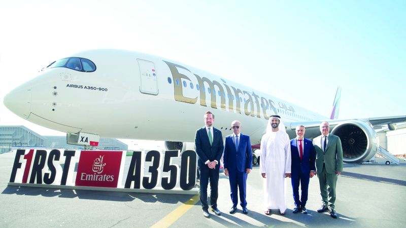الامارات | «طيران الإمارات» تكشف عن طائرتها الأولى من «إيرباص A350»