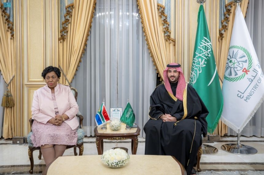 وزير الدفاع يستعرض الأوضاع الإقليمية والدولية مع نظيرته الجنوب أفريقية