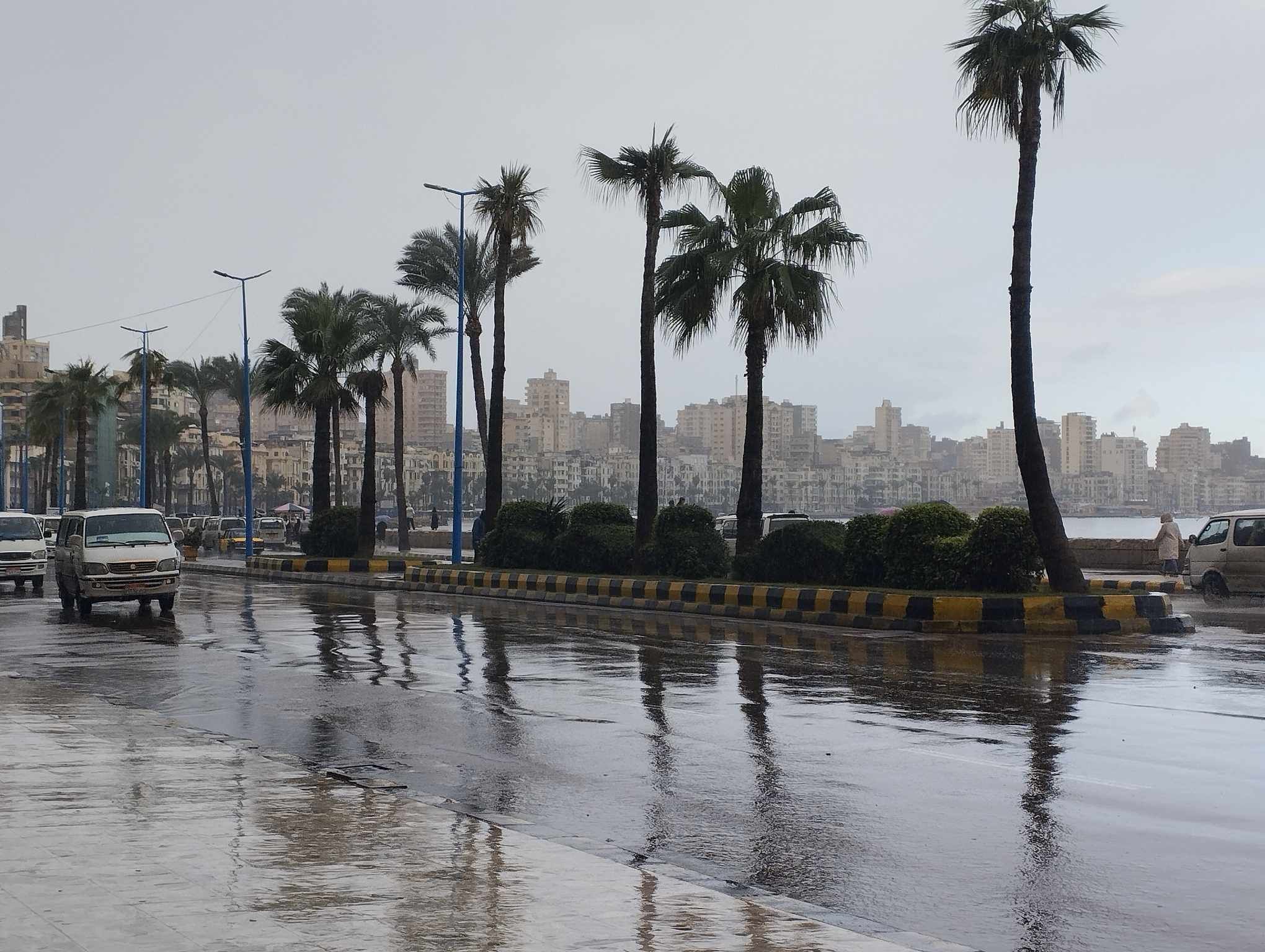 أول أيام نوة قاسم.. أمطار غزيرة تضرب الإسكندرية.. فيديو وصور