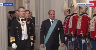 الرئيس السيسي يصل مأدبة عشاء يقيمها ملك الدنمارك على شرف زيارته التاريخية.. فيديو