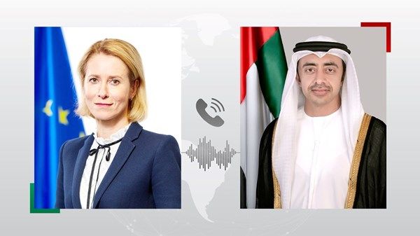 عبدالله بن زايد يهنئ كايا كالاس ويبحثان التطورات الإقليمية