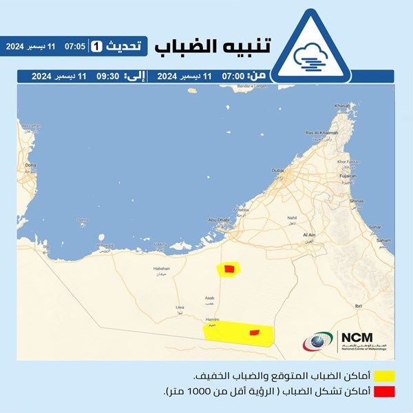 تنبيه من "الوطني للأرصاد"