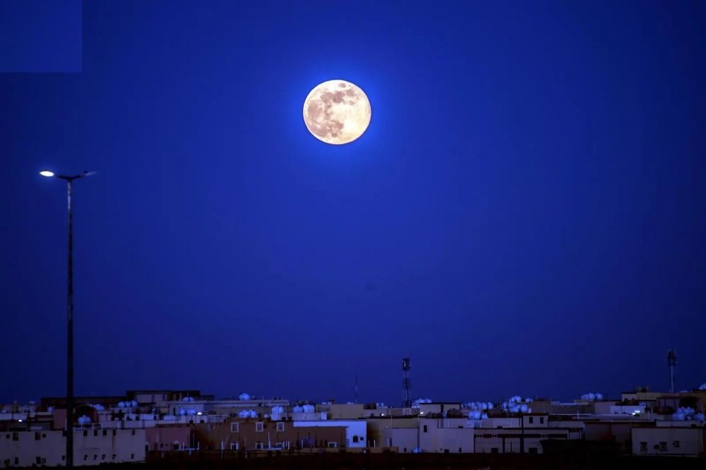 الأخير في 2024.. "القمر البارد" يزين سماء الحدود الشمالية